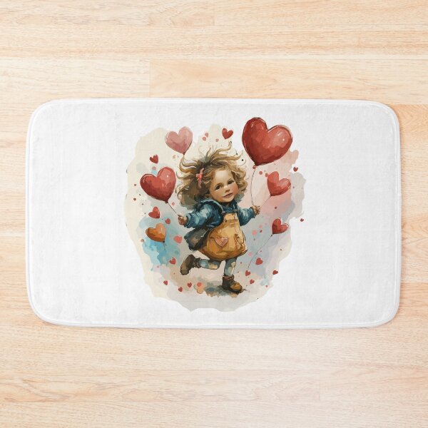 Item preview, Cute little girl in skirt with love hearts on Valentine's Day 21 designed and sold by Psycho-Crazy.