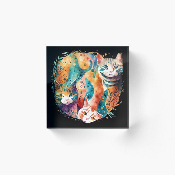 Item preview, Colorful Fur Magic: Cats Painted in Watercolor - The Charm of Animal Masterpieces. designed and sold by BorczVisuals.