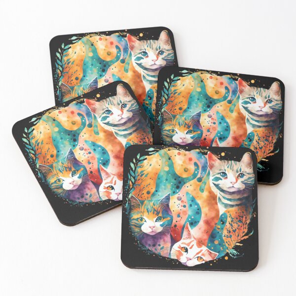 Item preview, Colorful Fur Magic: Cats Painted in Watercolor - The Charm of Animal Masterpieces. designed and sold by BorczVisuals.