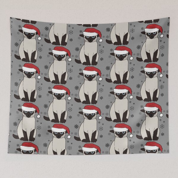 Item preview, Siamese Santa Funny Humorous Christmas Kitty Cat designed and sold by siamesestore.