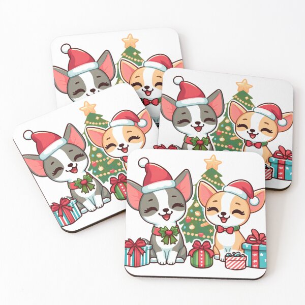 Item preview, Chihuahua Cheer: Double Delight by the Christmas Tree designed and sold by EpicPaws.