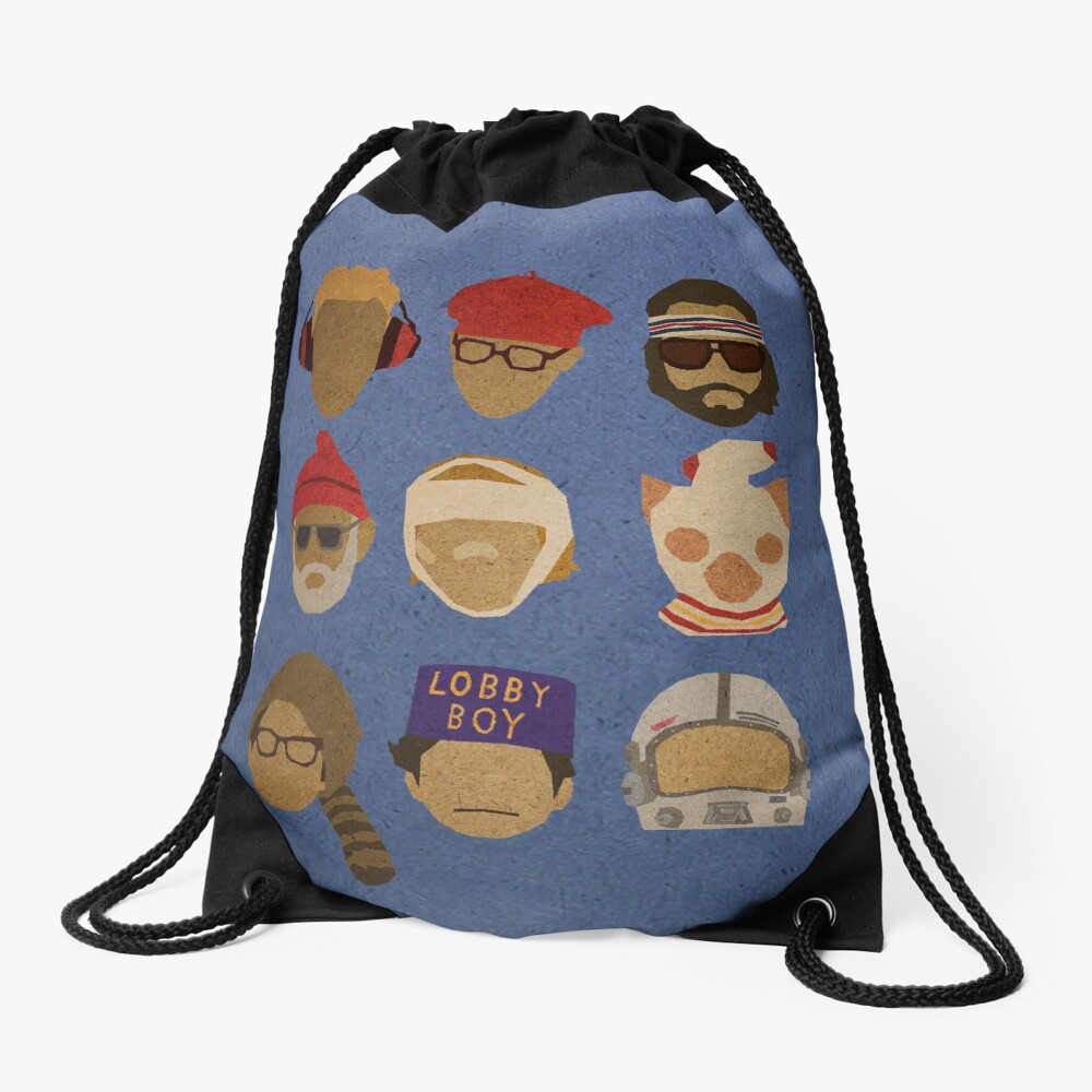 Wes Anderson's Hats Drawstring Bag