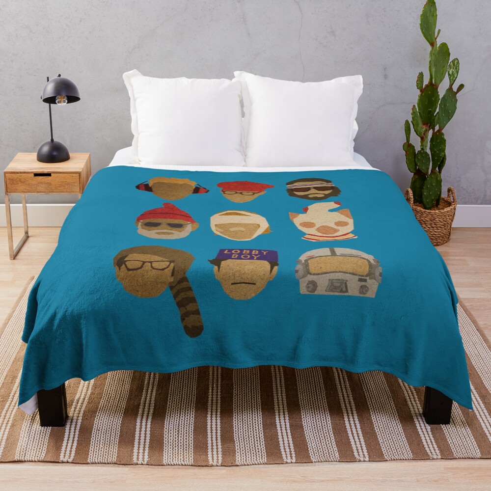 Wes Anderson's Hats Throw Blanket