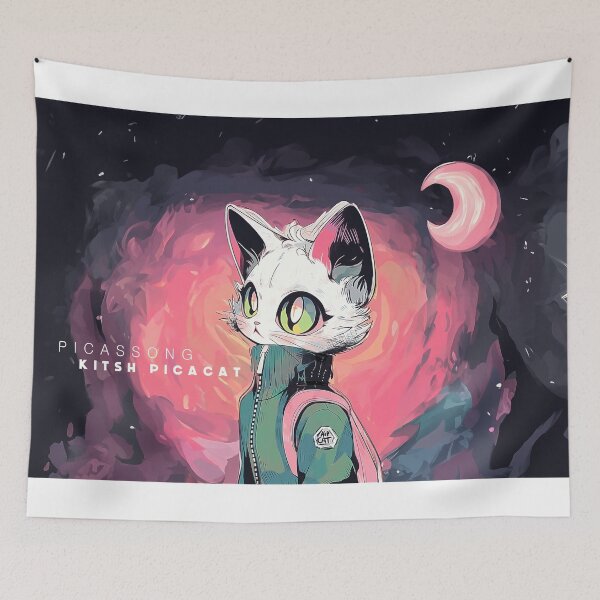 Item preview, kitsch pink cat designed and sold by picassong.