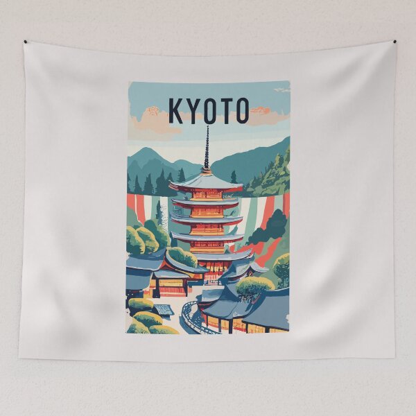 Item preview, A Vintage Travel Art of Kyoto - Japan  designed and sold by GoodOldVintage.