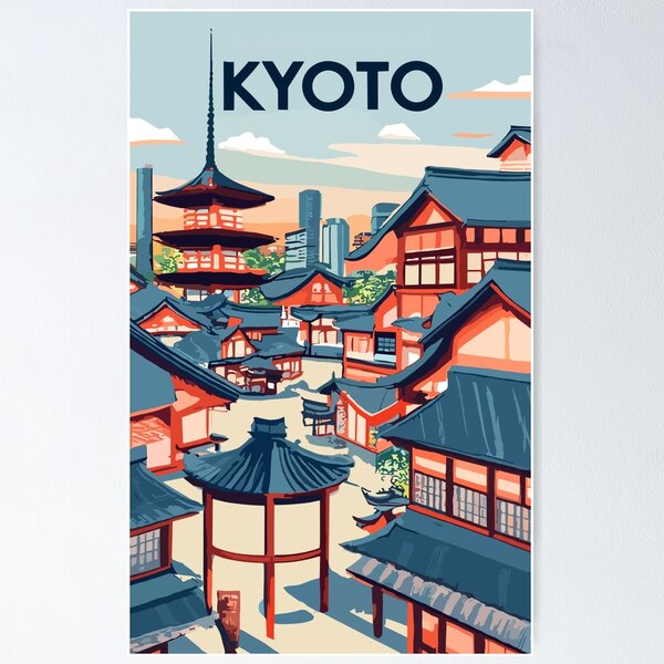 Item preview, A Vintage Travel Art of Kyoto - Japan  designed and sold by GoodOldVintage.