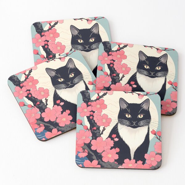 Item preview, Neko Harmony: Retro Japanese Cat Delight for Feline Aficionados designed and sold by Catophile.