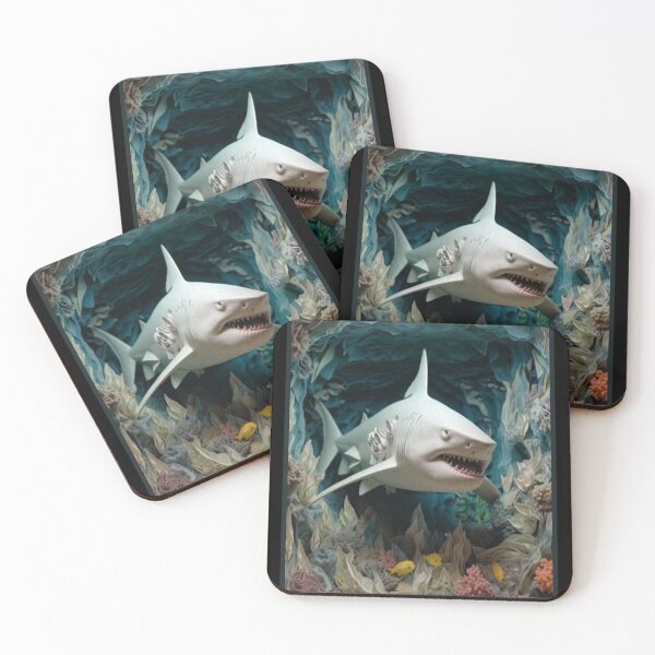Item preview, 3D White Shark Art Surreal designed and sold by MINOSDESIGN.
