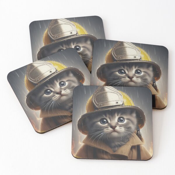 Item preview, Kitten firefighter photo designed and sold by All-Kittens.