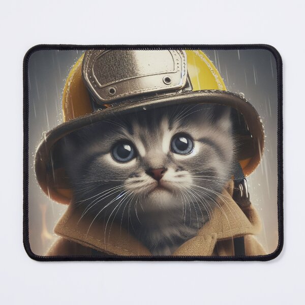Item preview, Kitten firefighter photo designed and sold by All-Kittens.