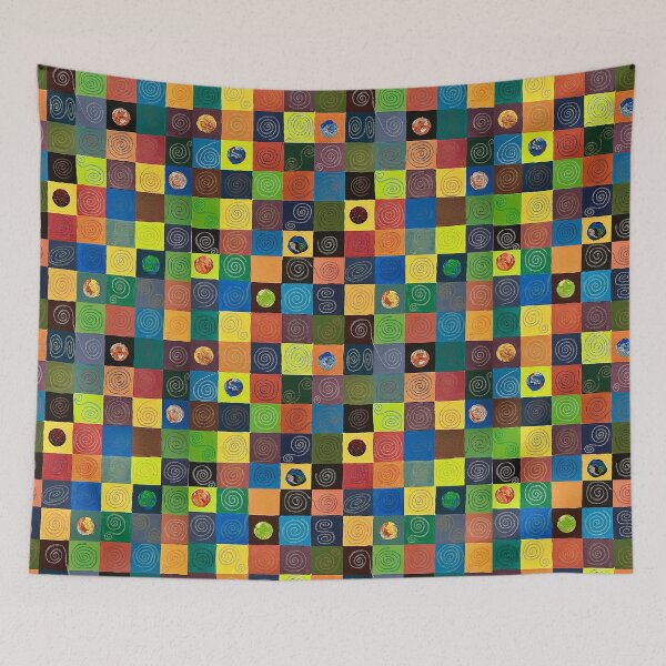 Item preview, Squares & Spirals Acrylic Painting  designed and sold by Amy  Grover.
