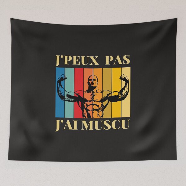 Aperçu de l'œuvre j'peux pas j'ai muscu | cadeaux de gym | musculation créée et vendue par store7azzouzi.