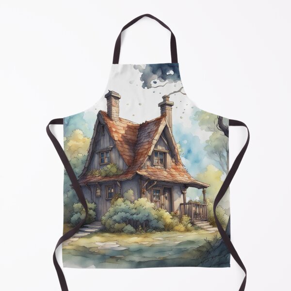 Item preview, Old Wooden House in the Forest Watercolor designed and sold by MeadowFarmPrint.