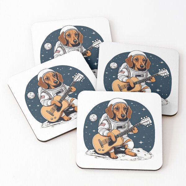 Item preview, GUITARIST ASTRONAUT DACHSHUND – adorable chihuahua puppy – chihuahua puppy astronaut - chihuahua cosmonaut puppy  designed and sold by Musicians-world.