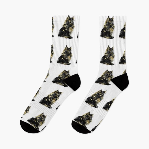 Item preview, Gold black fluffy maine coon designed and sold by BlueGoldArt.