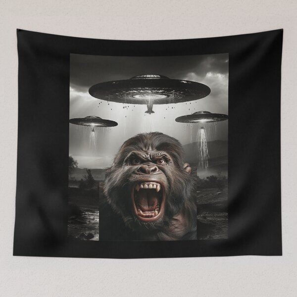 Item preview, Gorilla Selfie with UFOs designed and sold by Master-Print.