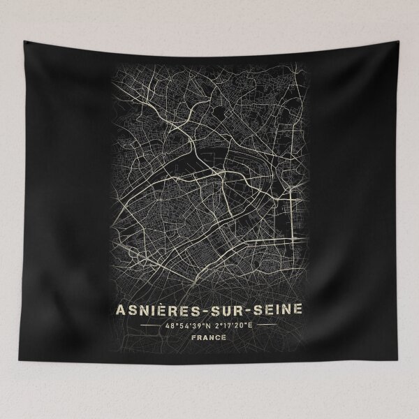 Item preview, Map Asnières-sur-Seine Black and white designed and sold by Jerhus.