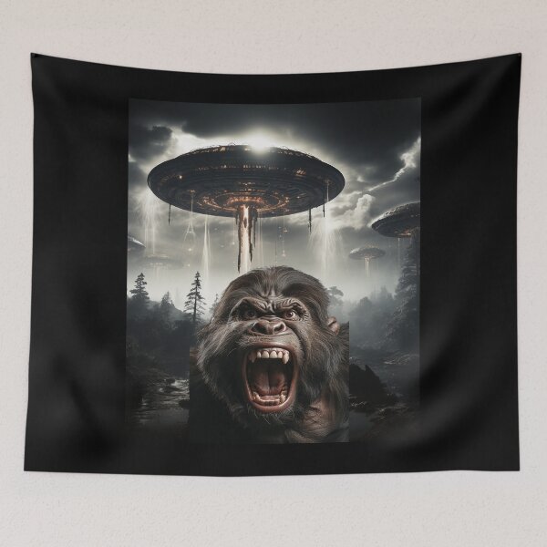 Item preview, Gorilla Selfie with UFOs designed and sold by Master-Print.