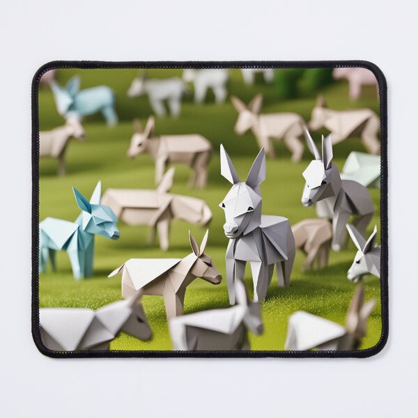 Item preview, Origami Art - Hee-Haw Haven: A Gathering of Delightful Donkeys in the Meadow designed and sold by ArtfulFolds.