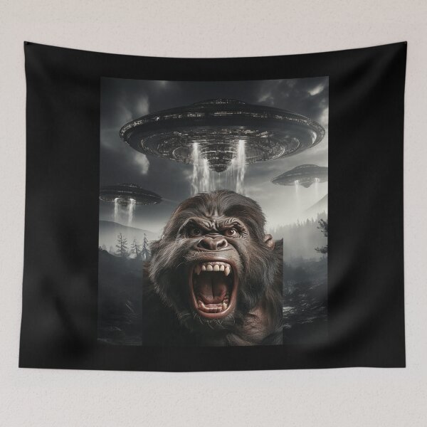 Item preview, Gorilla Selfie with UFOs designed and sold by Master-Print.