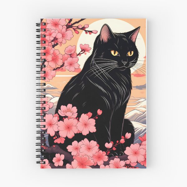 Item preview, japanese black cat Neko sakura harmony designed and sold by Catophile.