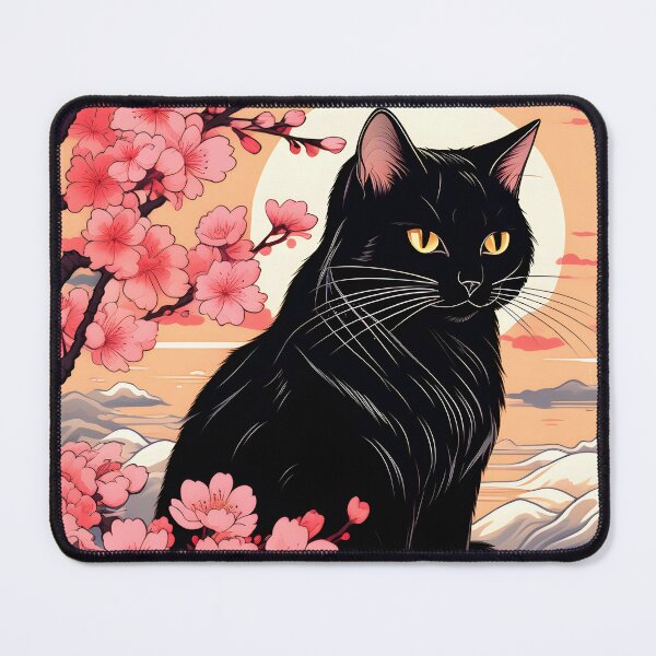Item preview, japanese black cat Neko sakura harmony designed and sold by Catophile.