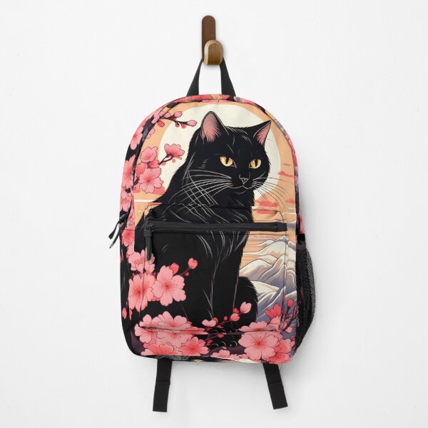 Item preview, japanese black cat Neko sakura harmony designed and sold by Catophile.
