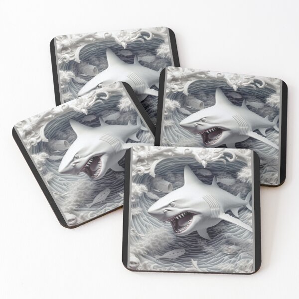 Item preview, 3D Art White Shark Ocean designed and sold by MINOSDESIGN.
