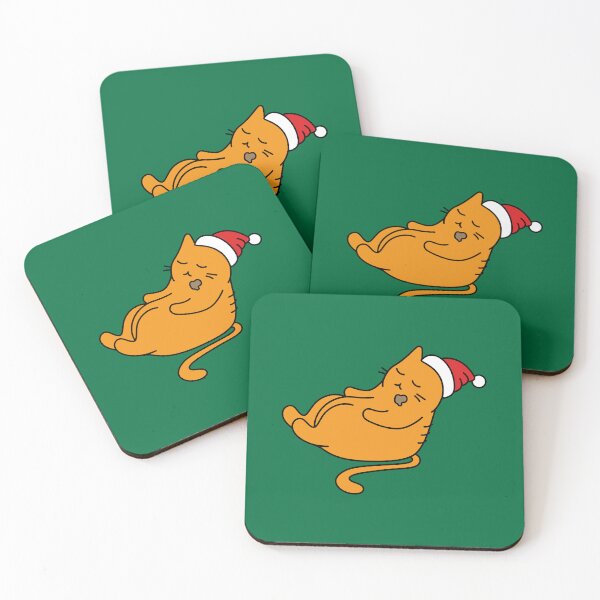 Item preview, Cat Falls Asleep After Eating, Wearing Santa Hat. designed and sold by Picky-Cat.