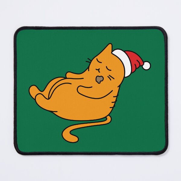 Item preview, Cat Falls Asleep After Eating, Wearing Santa Hat. designed and sold by Picky-Cat.