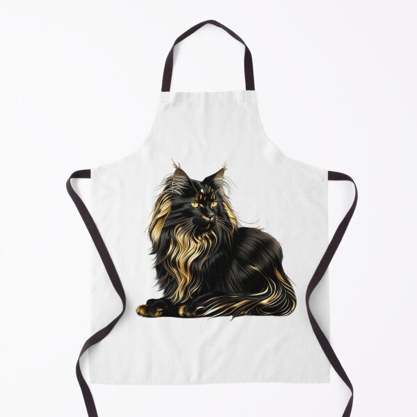 Item preview, Maine coon black cat fluffy designed and sold by BlueGoldArt.