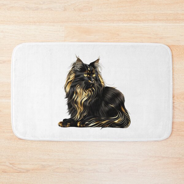 Item preview, Maine coon black cat fluffy designed and sold by BlueGoldArt.