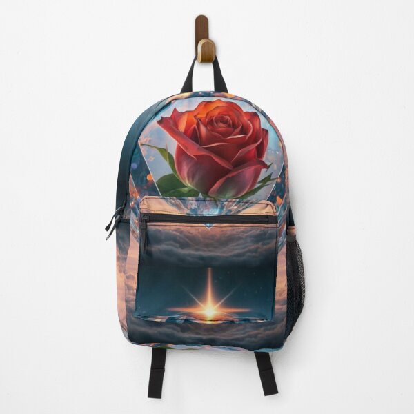Item preview, Crystal diamond filled with light with a red vibrant rose inside against the backdrop of the sky designed and sold by Ewa Stęplewska.
