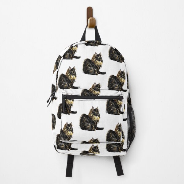Item preview, Cute Maine coon black cat fluffy designed and sold by BlueGoldArt.