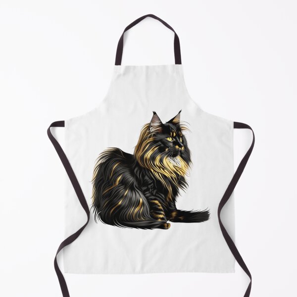 Item preview, Cute Maine coon black cat fluffy designed and sold by BlueGoldArt.