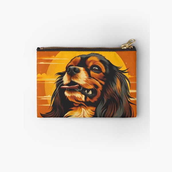 Item preview, Cavalier king charles spaniels mini dog breed black and tan puppy cute illustration designed and sold by NBSStore.