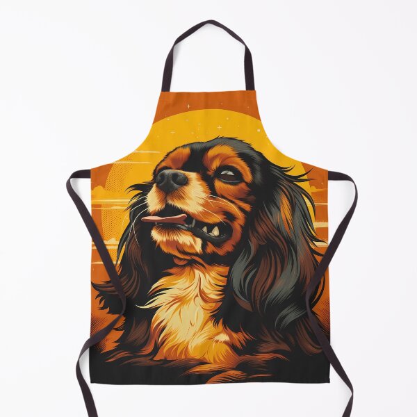 Item preview, Cavalier king charles spaniels mini dog breed black and tan puppy cute illustration designed and sold by NBSStore.