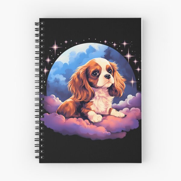 Item preview, Cavalier king charles spaniels mini dog breed black and tan puppy cute illustration designed and sold by NBSStore.