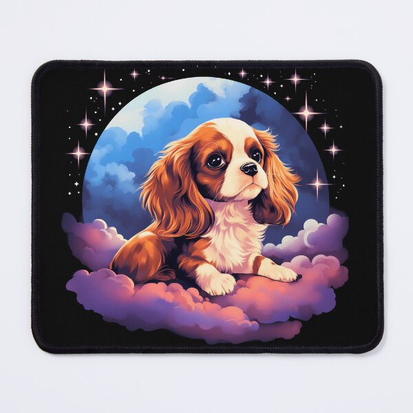 Item preview, Cavalier king charles spaniels mini dog breed black and tan puppy cute illustration designed and sold by NBSStore.