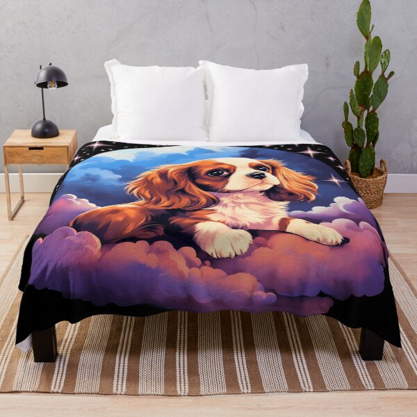 Item preview, Cavalier king charles spaniels mini dog breed black and tan puppy cute illustration designed and sold by NBSStore.