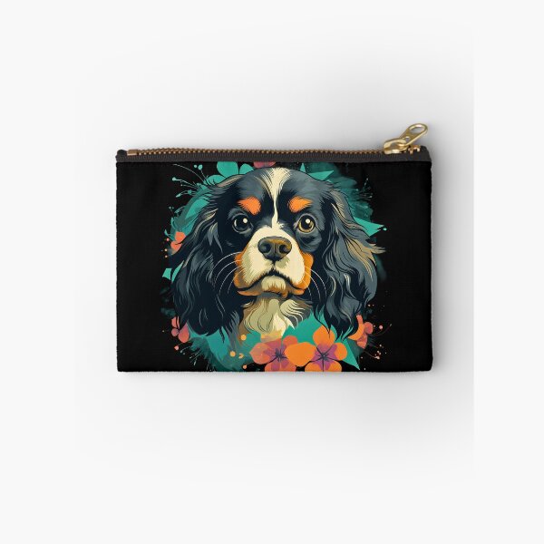 Item preview, Cavalier king charles spaniels mini dog breed black and tan puppy cute illustration designed and sold by NBSStore.