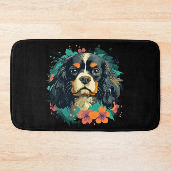 Item preview, Cavalier king charles spaniels mini dog breed black and tan puppy cute illustration designed and sold by NBSStore.