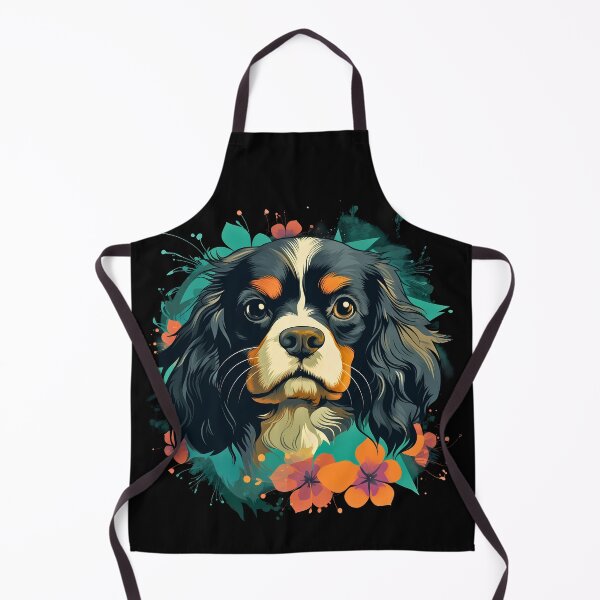 Item preview, Cavalier king charles spaniels mini dog breed black and tan puppy cute illustration designed and sold by NBSStore.