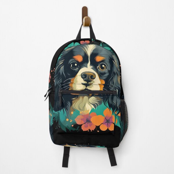 Item preview, Cavalier king charles spaniels mini dog breed black and tan puppy cute illustration designed and sold by NBSStore.