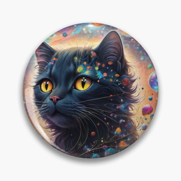 Item preview, Surreal digital painting of a diminutive cosmos nestled in the mind of a cat designed and sold by CacauBologna.