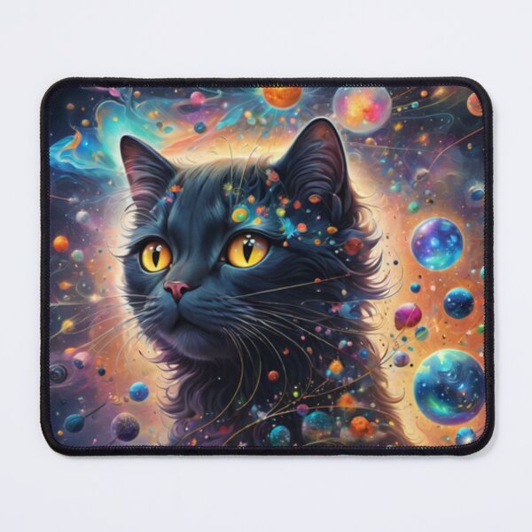 Item preview, Surreal digital painting of a diminutive cosmos nestled in the mind of a cat designed and sold by CacauBologna.