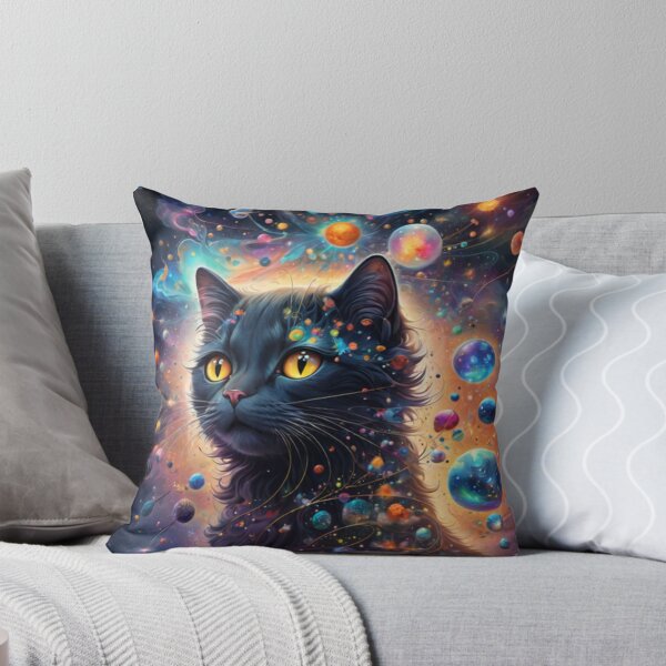 Item preview, Surreal digital painting of a diminutive cosmos nestled in the mind of a cat designed and sold by CacauBologna.