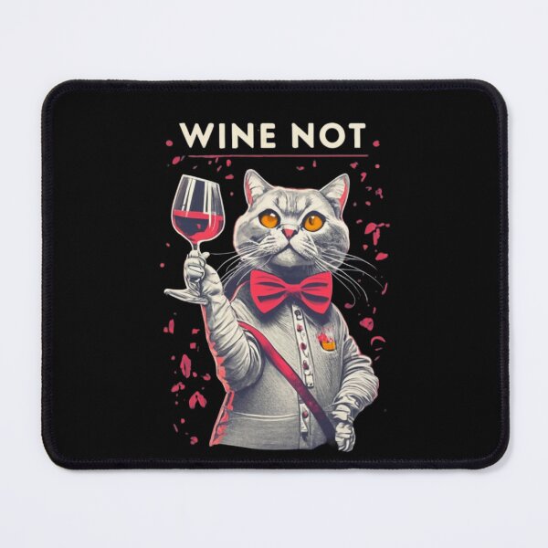 Item preview, British cat serves wine and invites to party designed and sold by BlueGoldArt.