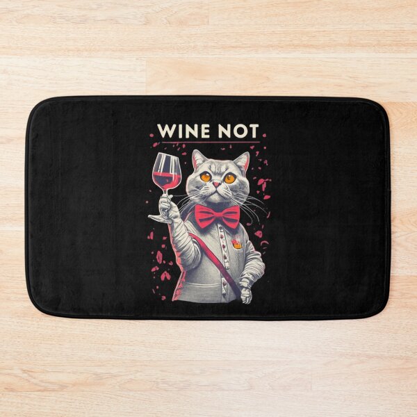 Item preview, British cat serves wine and invites to party designed and sold by BlueGoldArt.