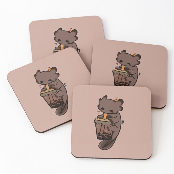 Item preview, Chocolate boba tea Axolotl designed and sold by SqueakAxolotl.